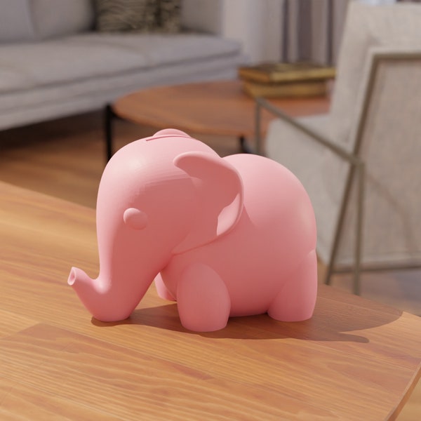 Elephant Cute Piggy Bank | Piggy Bank | Money Bank | Monex Box Stl | Coin Bank  Stl Files For 3D Printers | Gifts for Kids | Christmas Gifts