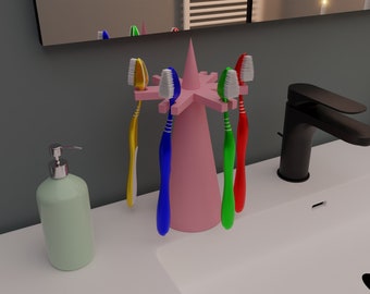 Toothbrush Holder Stl File - Bathroom Organizer - Toothbrush Stand - Bathroom Decor - Stl File 3D Printing - Bathroom - Home Decoration