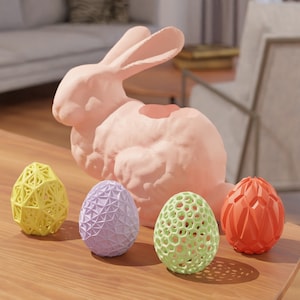 Easter Egg and Bunny 3D print stl files Decorative STL Files for 3D Printing | 3D Home Decor | 3d printed - Digital Download - 3D model STL