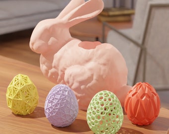 Easter Egg and Bunny 3D print stl files Decorative STL Files for 3D Printing | 3D Home Decor | 3d printed - Digital Download - 3D model STL