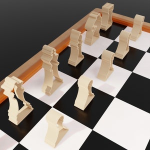 Chess Set modern - 3D Print File Stl, Chess Set - Premium Chess Set - Chess Set Board - Game - Stl File - Home decor -3d printer chess model