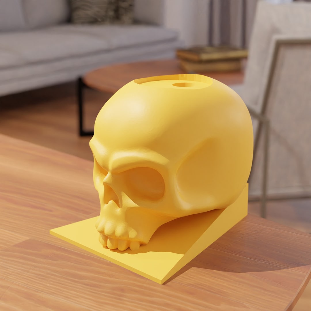 Skull Candle Holder 3D Print STL File for 3D Printers TABLE DECORATION