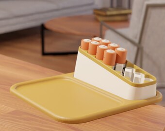 Battery Holderer Organizer For AAA Batteries Mini Container STL File -3D Print for Office -Stackable - Office decor - Mini Container - Stl