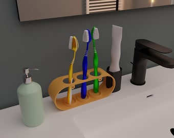 Toothbrush Holder Stl File - Bathroom Organizer - Toothbrush Stand - Bathroom Decor - Stl File 3D Printing - Bathroom - Home Decoration