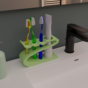 Toothbrush Holder Stl File - Bathroom Organizer - Toothbrush Stand - Bathroom Decor - Stl File 3D Printing - Bathroom - Home Decoration