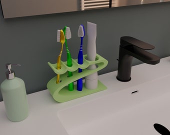 Toothbrush Holder Stl File - Bathroom Organizer - Toothbrush Stand - Bathroom Decor - Stl File 3D Printing - Bathroom - Home Decoration
