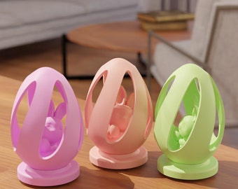 Easter Egg Wıth Rabbıt 3D print stl files Decorative STL Files for 3D Printing | 3D Home Decor | 3d printed -Digital Download - 3D model STL