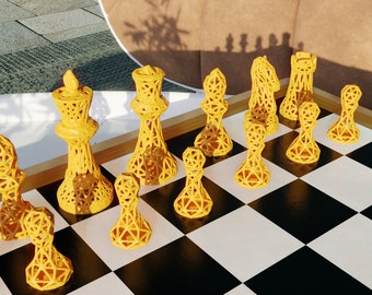 Chess Set modern - 3D Print File Stl, Chess Set - Premium Chess Set - Chess Set Board - Game - Stl File - Home decor -3d printer chess model