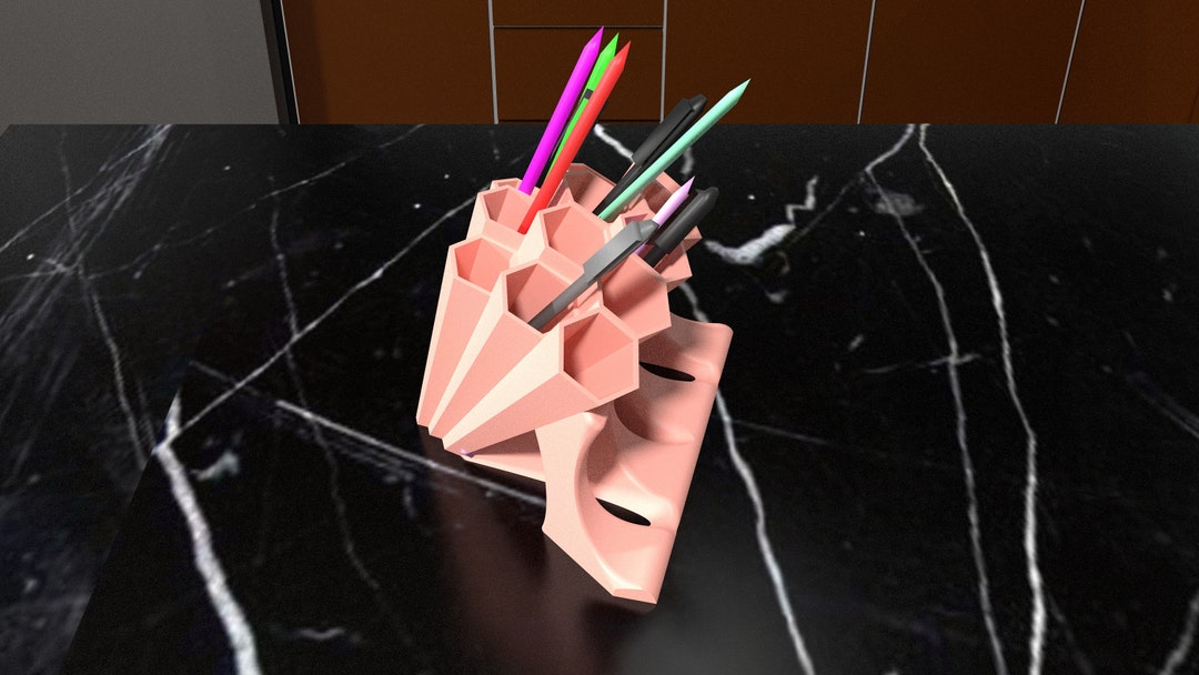 Telescopic Pen Holder STL File 3D Printed Pen Holder Office