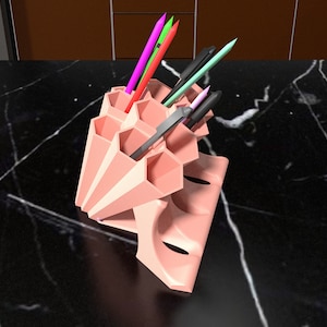 Telescopic Honeycomb Pen Holder STL file - 3D Printed Pen Holder - Office decoration - Table decor - Desk Organizer - Office decor