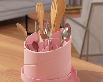 Kitchen Cutlery stl Organizer- 3D model Expandable Kitchen Organizer and Utensil Organizer -3D stl- Kitchen Cutlery