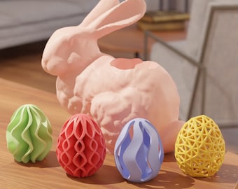 Easter Egg and Bunny 3D print stl files Decorative STL Files for 3D Printing | 3D Home Decor | 3d printed - Digital Download - 3D model STL