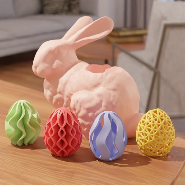 Easter Egg and Bunny 3D print stl files Decorative STL Files for 3D Printing | 3D Home Decor | 3d printed - Digital Download - 3D model STL