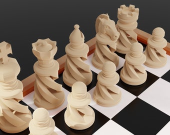 Chess Set modern - 3D Print File Stl, Chess Set - Premium Chess Set - Chess Set Board - Game - Stl File - Home decor -3d printer chess model