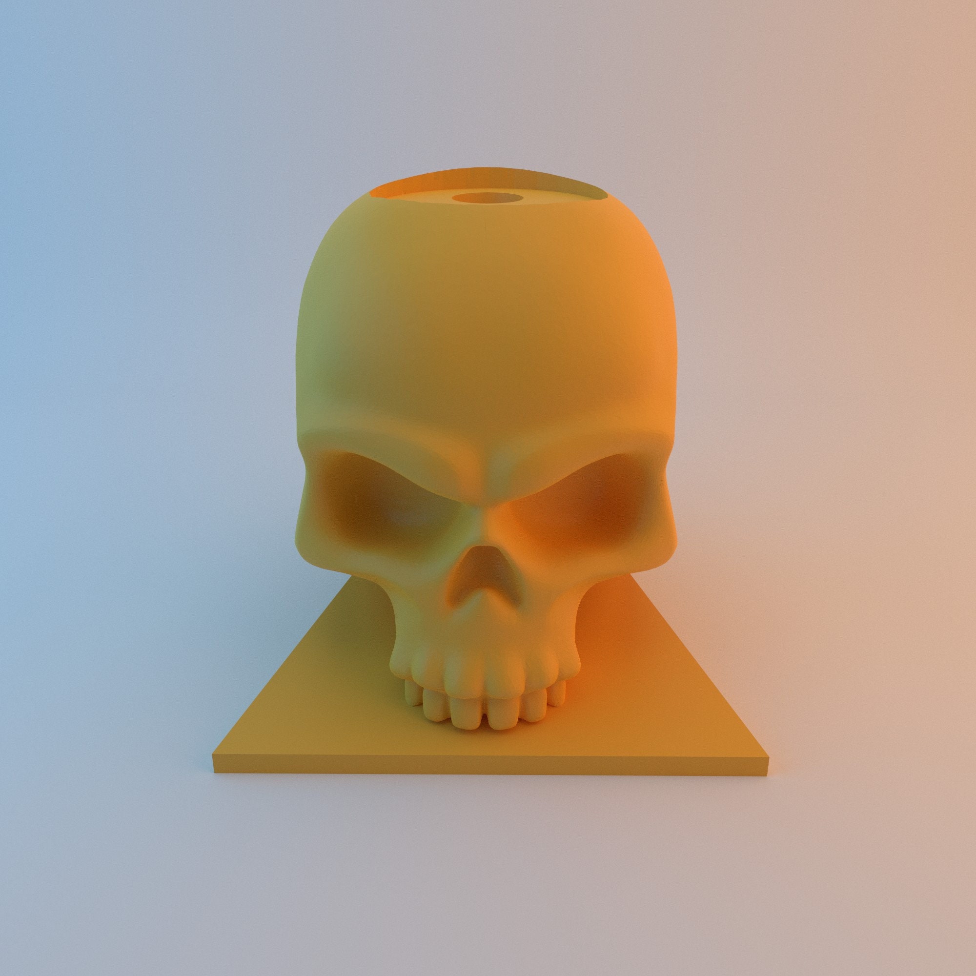 Skull Candle Holder 3D Print STL File for 3D Printers TABLE DECORATION