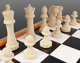 Chess Set modern - 3D Print File Stl, Chess Set - Premium Chess Set - Chess Set Board - Game - Stl File - Home decor -3d printer chess model