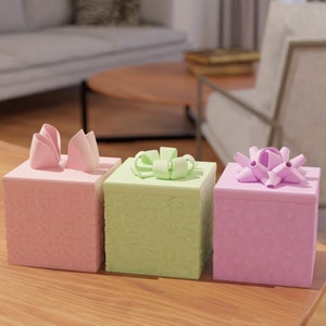 GESCHENKBOX 3D Stl - 3D Modell Stl - Wohnkultur -Tischdekoration - Wohnkultur - Niedliche Box - Box 3D stl - Stl-Dateien für 3D-Drucker- Bürodekor