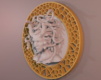 Méduse - MODÈLE D'IMAGE 3D - Art mural - Décoration murale - Décoration d'intérieur | Décor à la maison stl | Fichiers STL pour l'impression 3D |