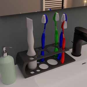 Toothbrush Holder Stl File - Bathroom Organizer - Toothbrush Stand - Bathroom Decor - Stl File 3D Printing - Bathroom - Home Decoration