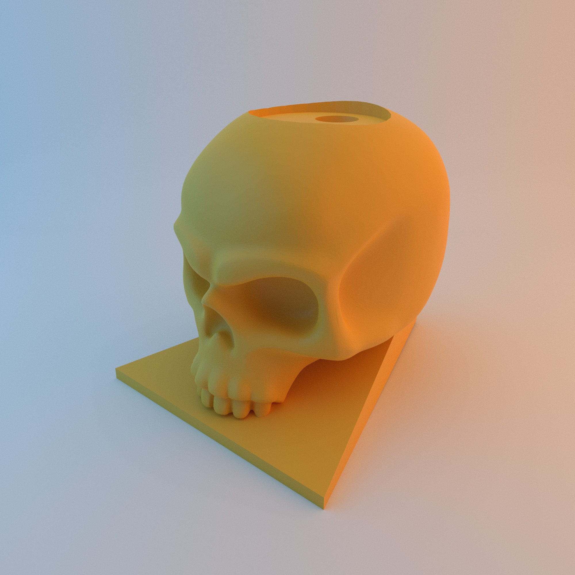 Skull Candle Holder 3D Print STL File for 3D Printers TABLE DECORATION