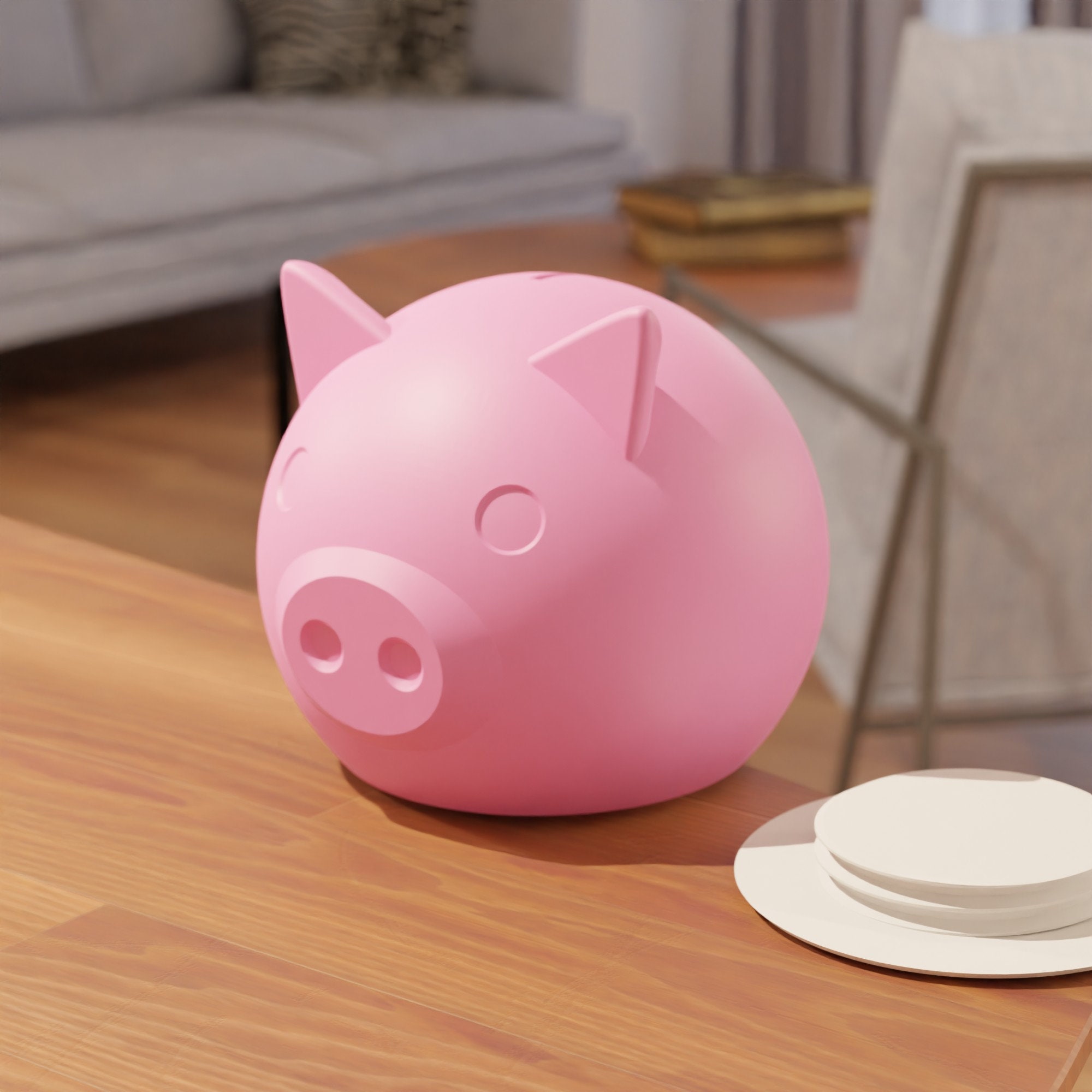 Cute House Piggy Bank With 3D Sticker Kawaii Large Size Safe Money