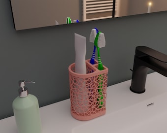 Toothbrush Holder Stl File - Bathroom Organizer - Toothbrush Stand - Bathroom Decor - Stl File 3D Printing - Bathroom - Home Decoration