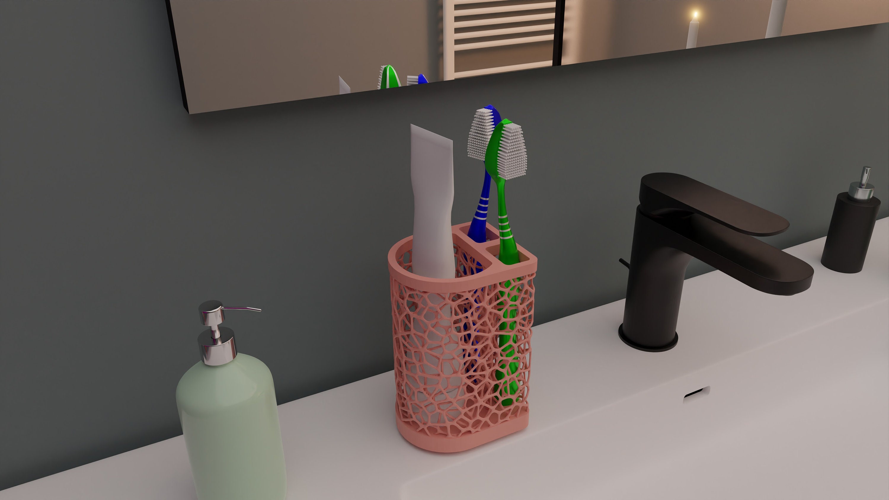 Toothbrush Holder Stl File Bathroom Organizer Toothbrush Etsy