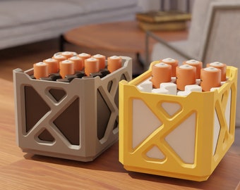 Battery Holderer Organizer For AAA and AA Batteries Mini Container STL File -3D Print for Office -Stackable - Office decor - Mini Container