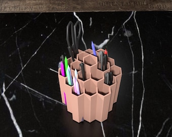 Pen Holder STL file - 3D Printed Pen Holder - Office decoration - Table decor - Desk Organizer - Office decor - 3D model stl