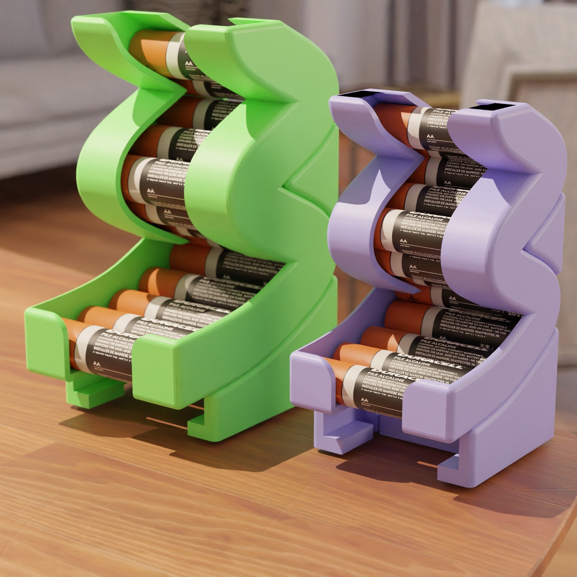 Battery Holderer Organizer For AAA and AA Batteries Mini Container STL File -3D Print for Office -Stackable - Office decor - Mini Container