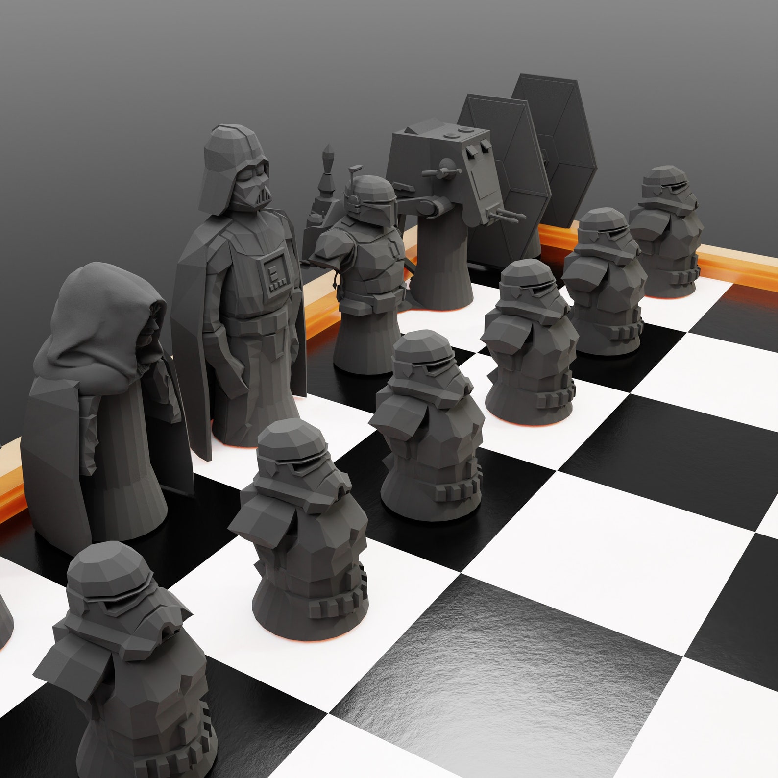 Star Wars Chess Set Chess Set Stl File 3d Digital Printing Etsy