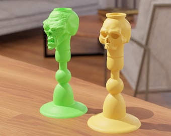 Zombie Skull Candle Holder 3D Print Stl File / 3D Home Decoration / Home Decor stl - Descarga digital