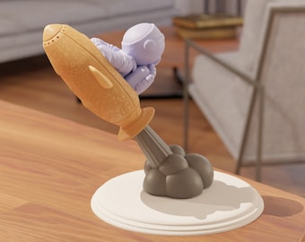 Astronaut Takes Off On a Rocket - stl file 3d printing - Spaceman 3d Figure - Stl Files, 3d Printing - Nasa - Space Rocket 3D model stl