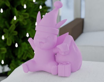 Santa Pikachu Christmas Toy Christmas decor, 3d Print, 3D Figure, 3D Print File, Home decor, Christmas Gift, 3D model stl, Gift for Kids
