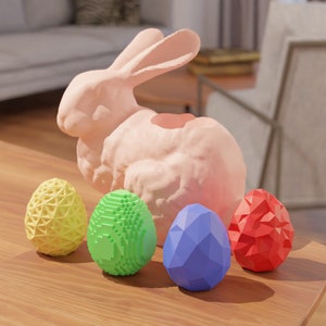 Easter Egg and Bunny 3D print stl files Decorative STL Files for 3D Printing | 3D Home Decor | 3d printed - Digital Download - 3D model STL
