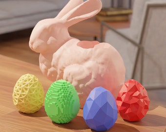 Easter Egg and Bunny 3D print stl files Decorative STL Files for 3D Printing | 3D Home Decor | 3d printed - Digital Download - 3D model STL
