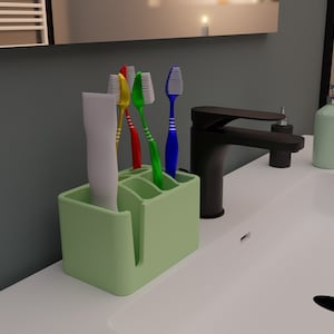 Toothbrush Holder Stl File - Bathroom Organizer - Toothbrush Stand - Bathroom Decor - Stl File 3D Printing - Bathroom - Home Decoration