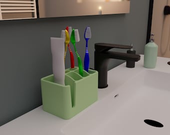 Toothbrush Holder Stl File - Bathroom Organizer - Toothbrush Stand - Bathroom Decor - Stl File 3D Printing - Bathroom - Home Decoration