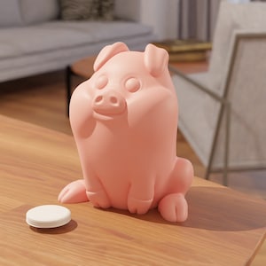 Waddles Piggy Bank | Piggy Bank | Money Bank | Monex Box Stl | Coin Bank | Stl Files For 3D Printers | Gifts for Kids | Christmas Gifts