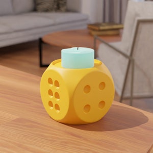 Dice Candle Holder 3D Print Stl File | 3D Home Decoration | Home Decor stl - Digital Download