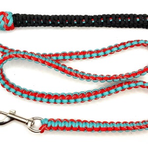 Reflective dog leash 4ft paracord dog leash Reflective red and turquoise        Turquoise Sparkle