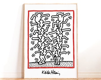 Keith Haring, Three Lithographs 1985, Pop Art Print, Keith Haring Print, Keith Haring Love, Contemporary Art Print