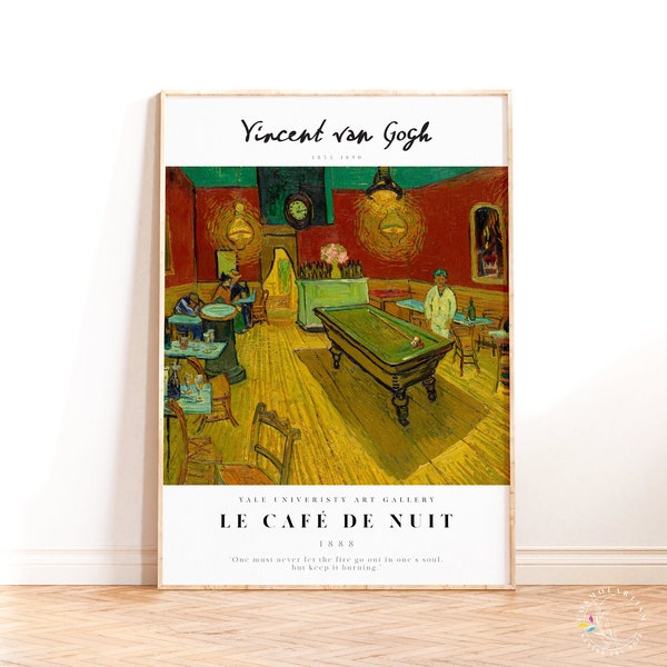 Van Gogh The Night Cafe Exhibition Poster, Le Café de Nuit Wall Art Print, Housewarming Museum Poster