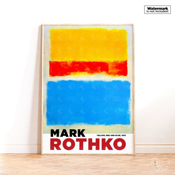 Mark Rothko Exhibition Poster, Abstract Modern Wall Art, Vintage Poster, Digital Print