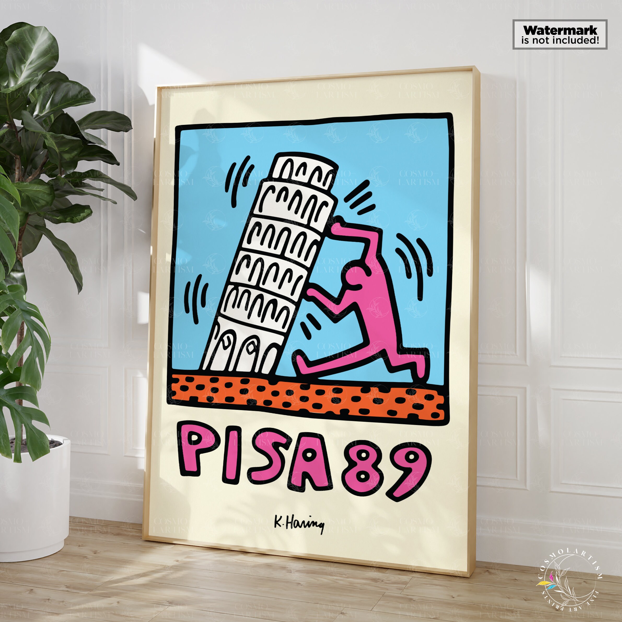 Keith Haring Pisa Poster, Pop Art Print, Keith Haring Print, Travel ...