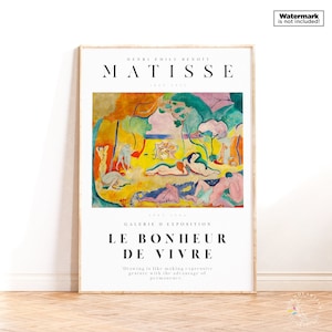 Henri Matisse, The Joy of Life, Le bonheur de vivre, Modern Art Print, Matisse Abstract Modern Decor, Artist Quote, Fauvism Poster Painting