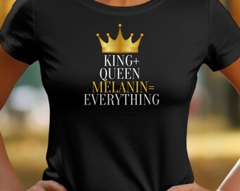 Camiseta King Queen Melanin, Camiseta Afrocentrista del Orgullo Negro