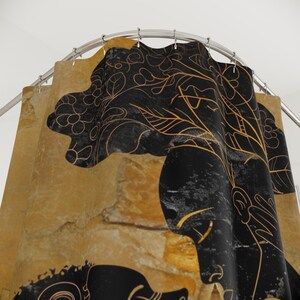 Tende da doccia con la regalità africana, decorazioni per il bagno afrocentriche, opere d'arte di re e regine, simboli della natura, qualità da galleria postmoderna, immagine 5