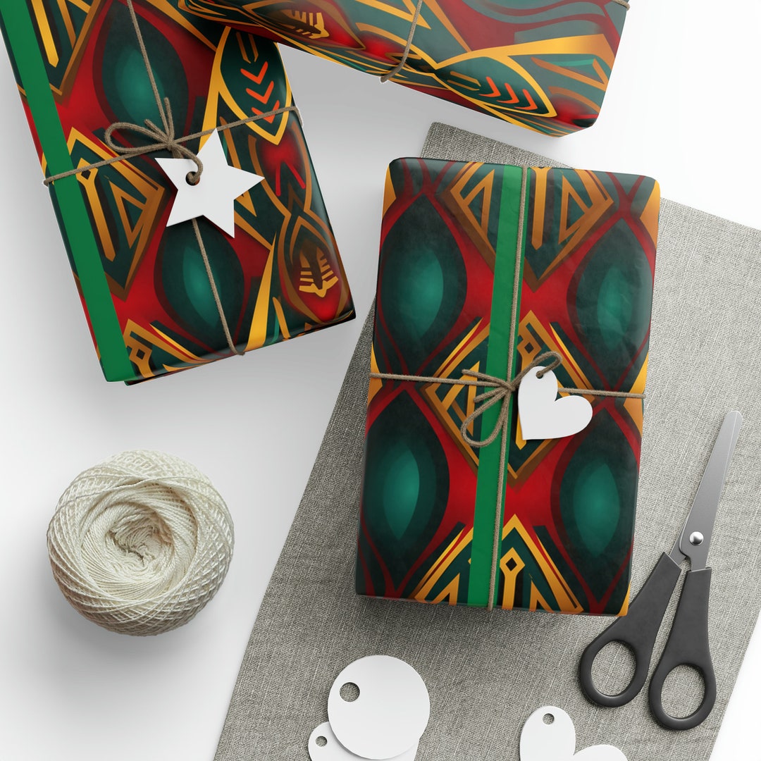 African Pattern Kenyaninspired Holiday Christmas Wrapping Papers