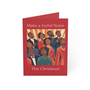 Grote hoeveelheden Afrikaans-Amerikaans thema kerstmiswenskaarten (10, 30 en 50 stuks) Bulkbestelling Joyful Noise deze kerst
